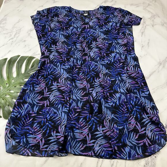 Swimsuits For All Other - Swimsuits For All Womens Kaftan Cover Up Dress Plus Size 22/24 Purple Blue